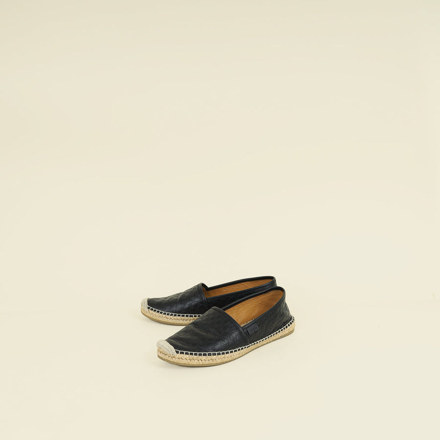 Gucci Black GG Microguccissima Espadrille 39.5