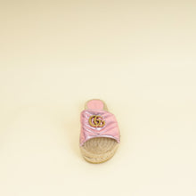 Gucci Metallic Pink GG Marmont  Espadrille Sandal 39