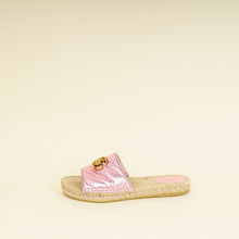 Gucci Metallic Pink GG Marmont  Espadrille Sandal 39