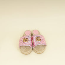 Gucci Metallic Pink GG Marmont  Espadrille Sandal 39