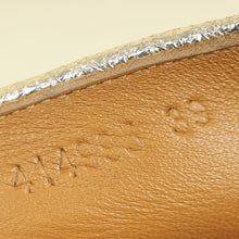 Gucci Metallic Gold Galassia Web Bee Embroidered Espadrilles 39