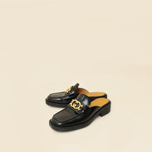 Gucci Black Interlocking G Leather Mules 39