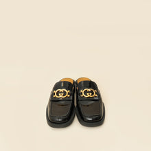 Gucci Black Interlocking G Leather Mules 39