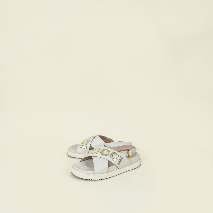 Gucci Bicolor Logo Crossover Sandal 40.5