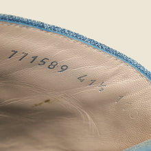 Gucci Blue Logo Embroidered Slide Sandals 41.5