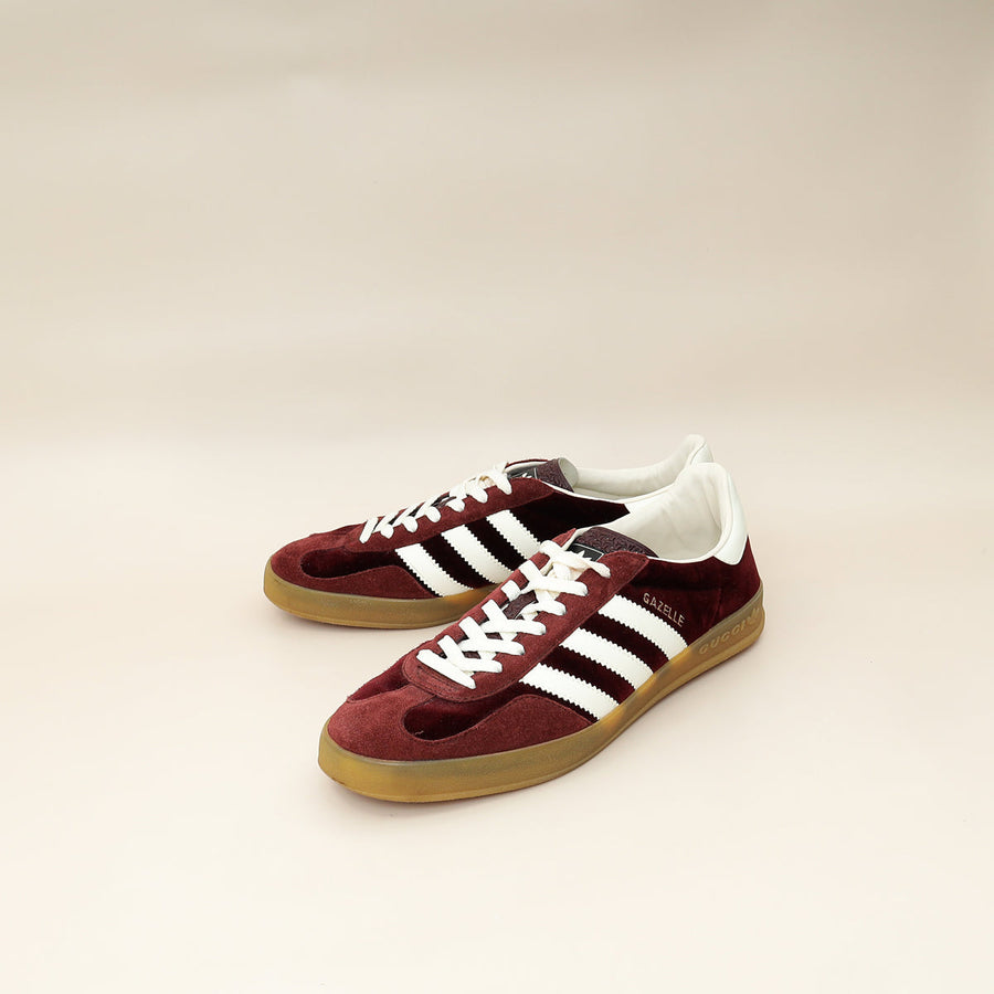 Gucci Burgundy X Adidas Suede Gazelle Sneaker 44