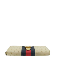Gucci Beige Ostrich Sherry Line Sylvie Zip Around Wallet