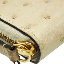 Gucci Beige Ostrich Sherry Line Sylvie Zip Around Wallet