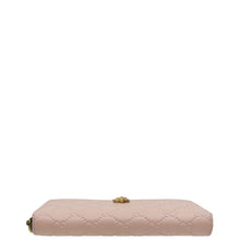 Gucci Pink Guccissima Crystal Cat Zippy Wallet