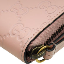 Gucci Pink Guccissima Crystal Cat Zippy Wallet