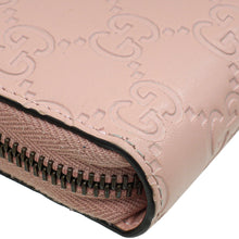 Gucci Pink Guccissima Crystal Cat Zippy Wallet