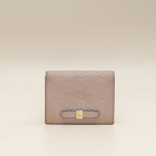 Gucci Dusty Pink GG Embossed Bow Card Case Wallet