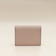 Gucci Dusty Pink GG Embossed Bow Card Case Wallet