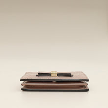 Gucci Dusty Pink GG Embossed Bow Card Case Wallet