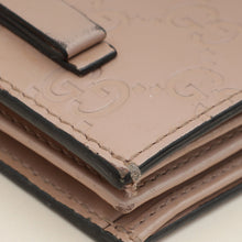 Gucci Dusty Pink GG Embossed Bow Card Case Wallet