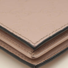 Gucci Dusty Pink GG Embossed Bow Card Case Wallet