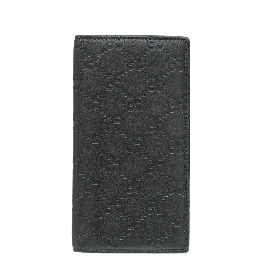 Gucci Black Guccissima Bifold Long Wallet
