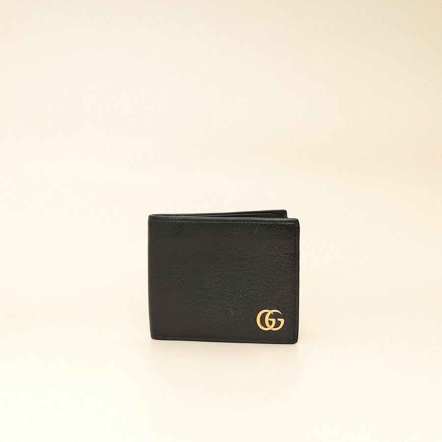Gucci Black GG Marmont Bi-Fold Wallet