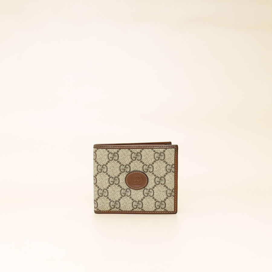 Gucci Bicolor GG Supreme Interlocking G Bi-Fold Wallet