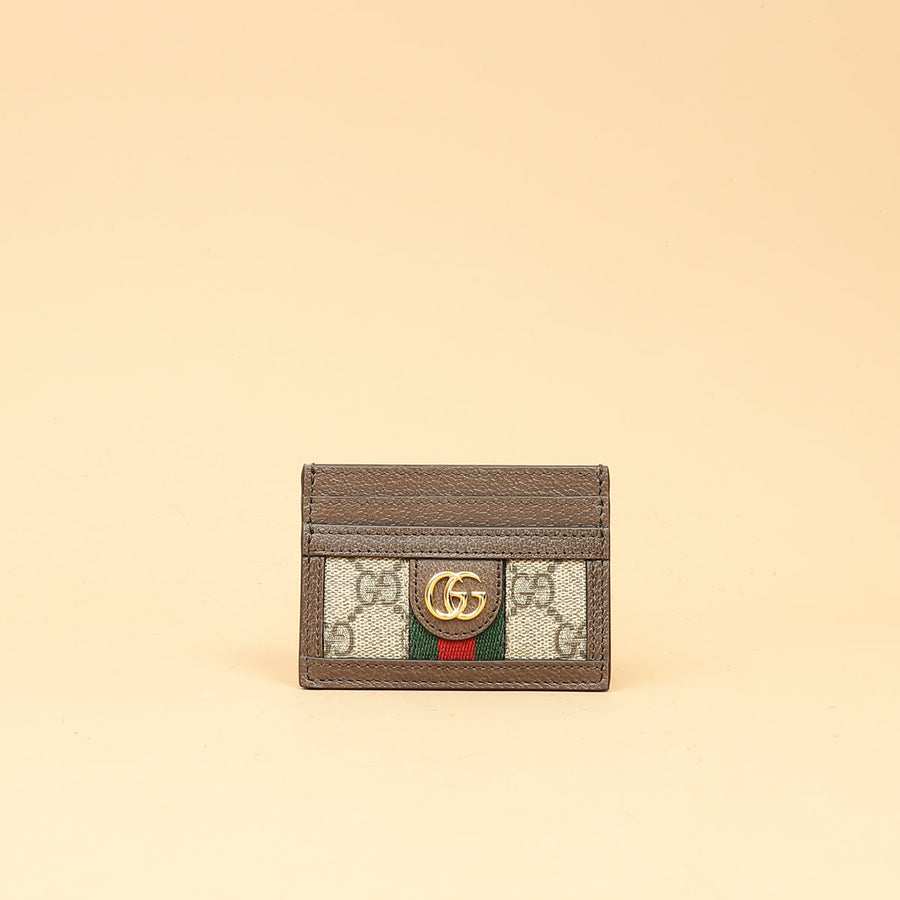 Gucci Brown Ophidia GG Card Case