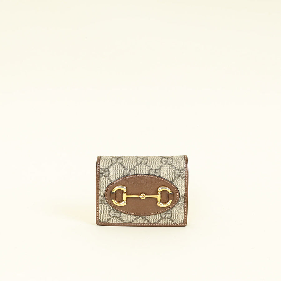 Gucci Bicolor GG Supreme Horsebit 1955 Card Case Wallet