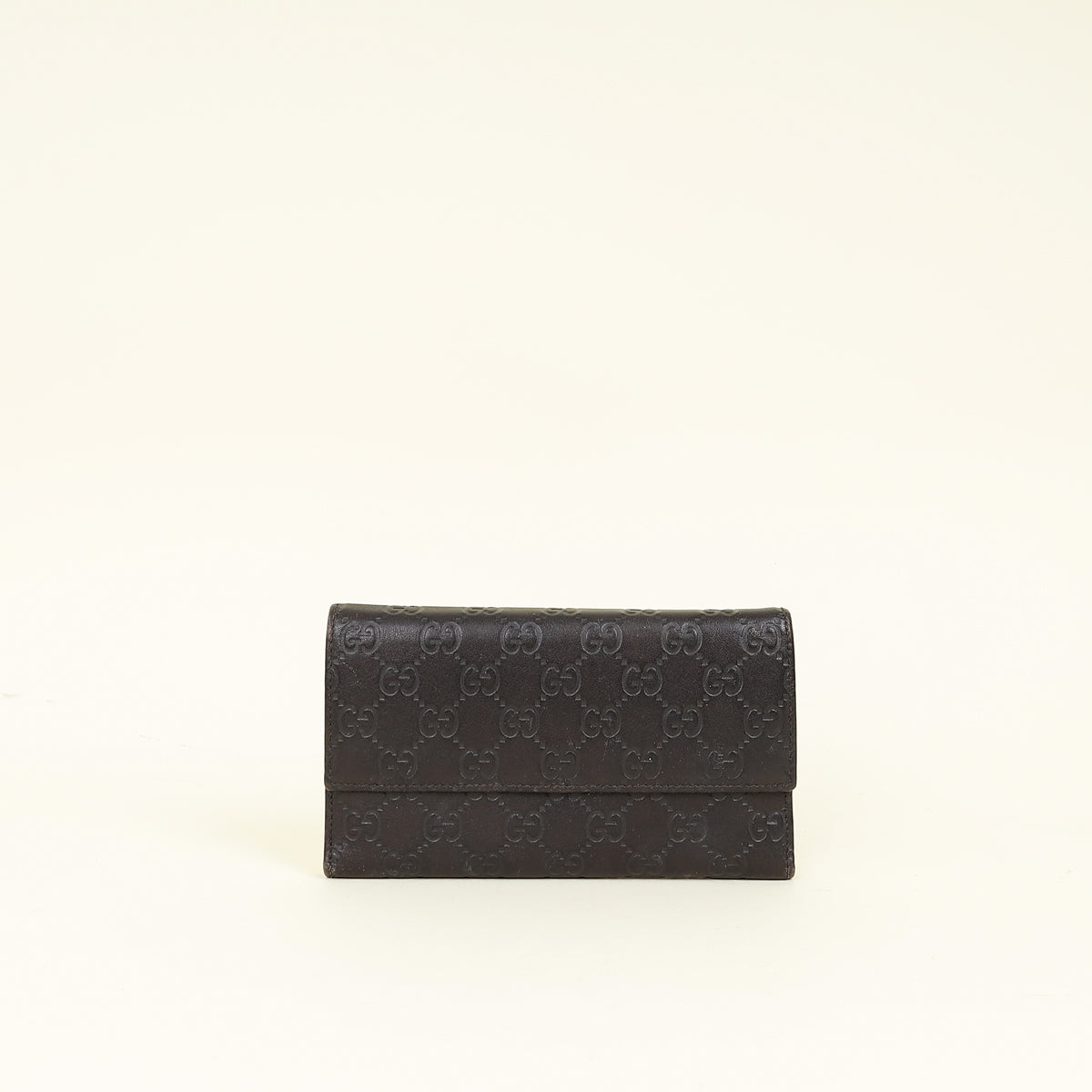 Gucci Chocolate GG Guccissima Continental Flap Wallet