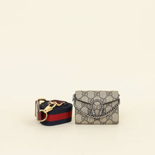 Gucci Ebony GG Supreme Dionysus Mini Wallet On Strap