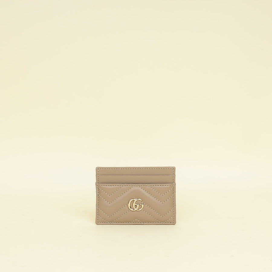 Gucci Taupe GG Marmont Card Case
