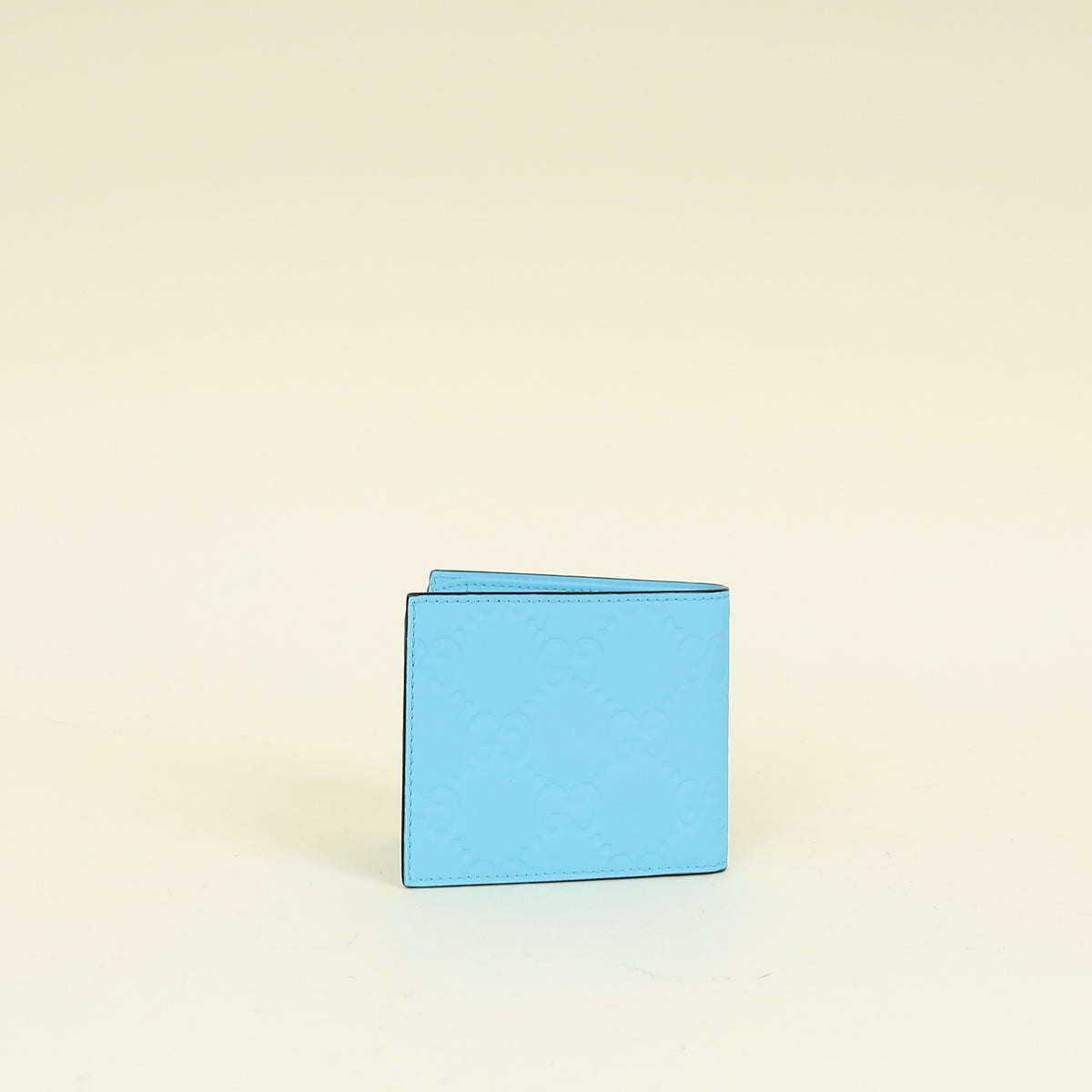 Gucci Neon Blue GG Embossed Rubberized Bi-Fold Wallet