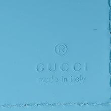 Gucci Neon Blue GG Embossed Rubberized Bi-Fold Wallet