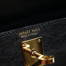 Hermes Noir Ostrich Mini Kelly Sellier 20 Bag
