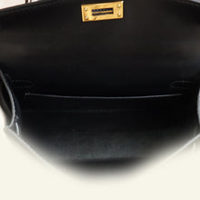 Hermes Noir Ostrich Mini Kelly Sellier 20 Bag