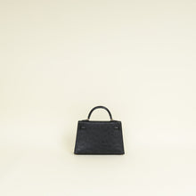 Hermes Noir Ostrich Mini Kelly Sellier 20 Bag