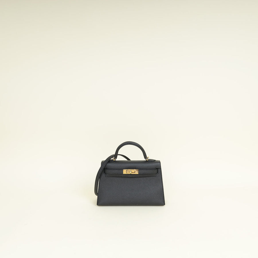 Hermes Noir Mini Kelly 20 Sellier Bag