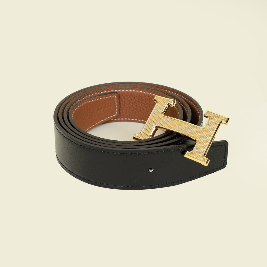 Hermes Bicolor H Guillochee Buckle & Reversible Belt