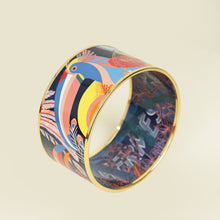 Hermes Indigo Multicolor Enamel Toucans De Paradis Extra Wide Bracelet