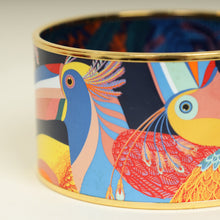 Hermes Indigo Multicolor Enamel Toucans De Paradis Extra Wide Bracelet