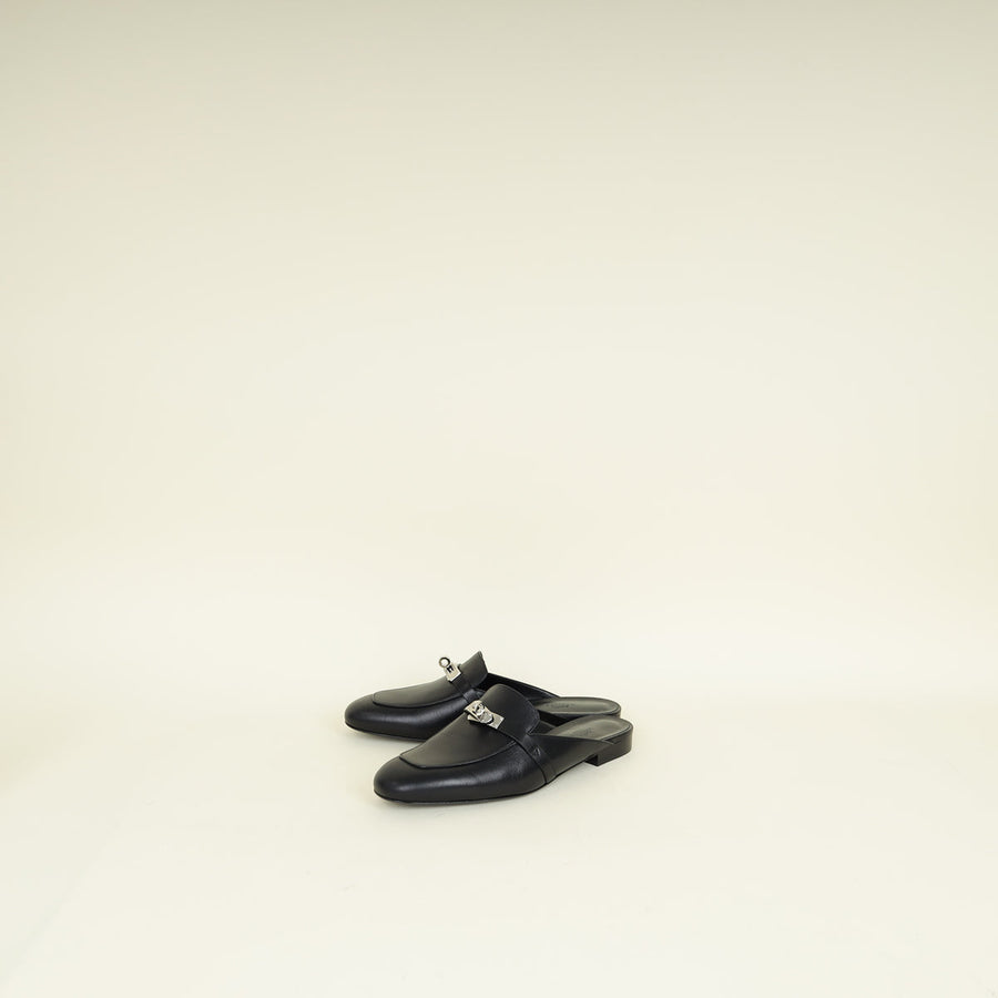 Hermes Noir OZ Mules 40