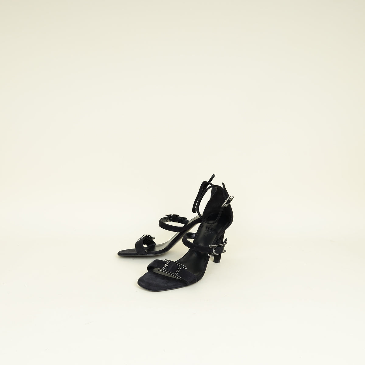 Hermes Noir Liv 90 Sandal 38