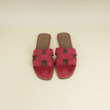 Hermes Rose Shéhérazade Oran Lizard Sandal 38