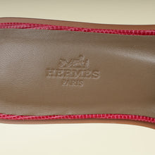 Hermes Rose Shéhérazade Oran Lizard Sandal 38