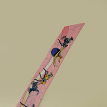 Hermes Rose Multicolor Space Derby Print Twilly