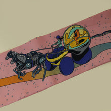 Hermes Rose Multicolor Space Derby Print Twilly