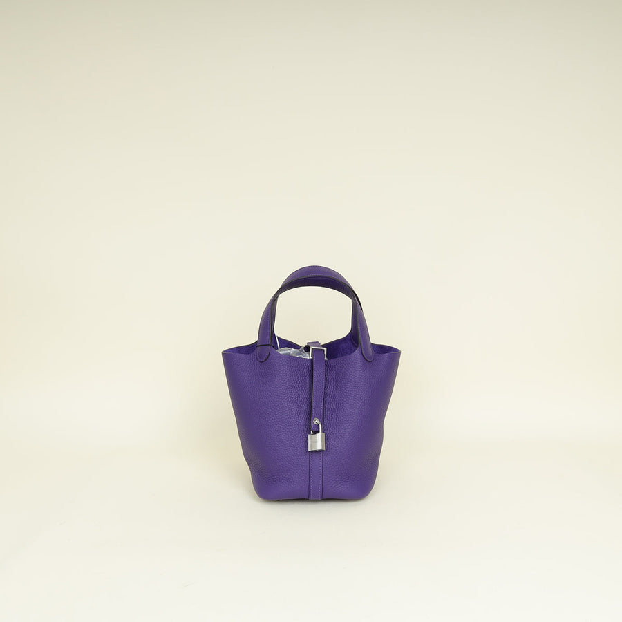 Hermes Purple Picotin Lock 18 Bag