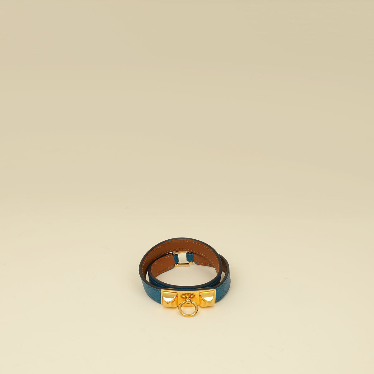 Hermes Turquoise Rivale Double Tour Bracelet