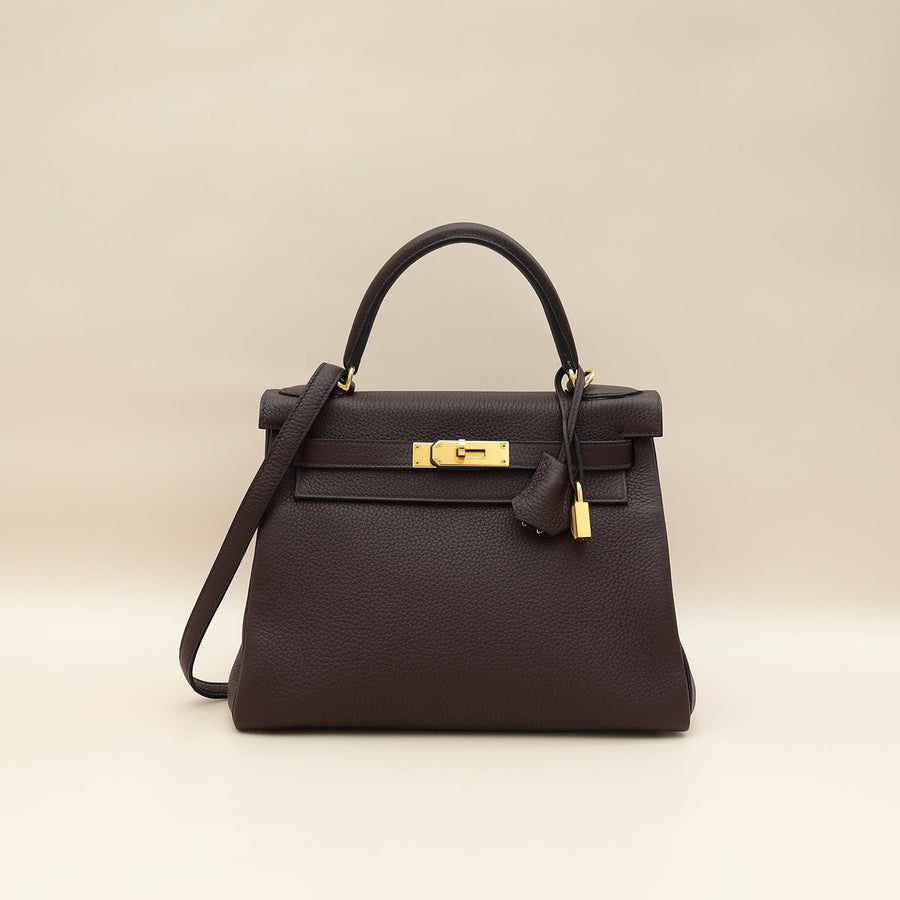 Hermes Rouge Sellier Retourne Kelly 28 Bag