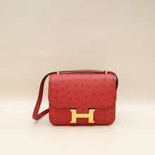 Hermes Rouge Vif Ostrich Constance 18 Bag