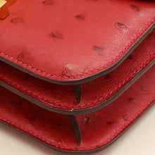 Hermes Rouge Vif Ostrich Constance 18 Bag