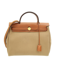 Hermes Bicolor Herbag Zip 31 PM Retourne Military Toile Vache Hunter Bag