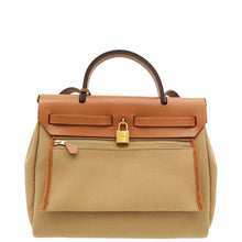 Hermes Bicolor Herbag Zip 31 PM Retourne Military Toile Vache Hunter Bag